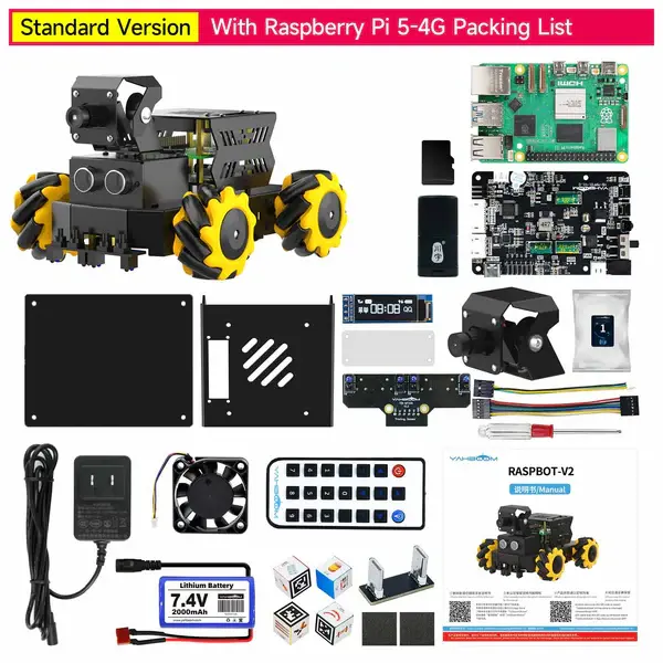 Yahboom Raspbot V2 AI Large Model Robot Car for Raspberry Pi 5 4G – Ansicht 4