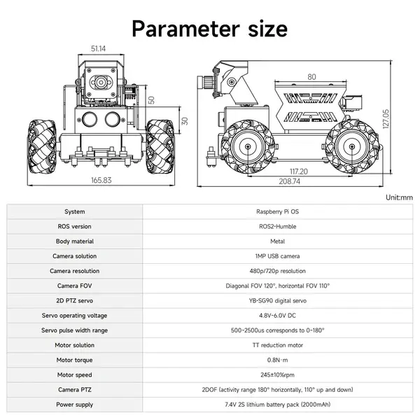 Yahboom Raspbot V2 AI Large Model Robot Car for Raspberry Pi 5 4G – Ansicht 14