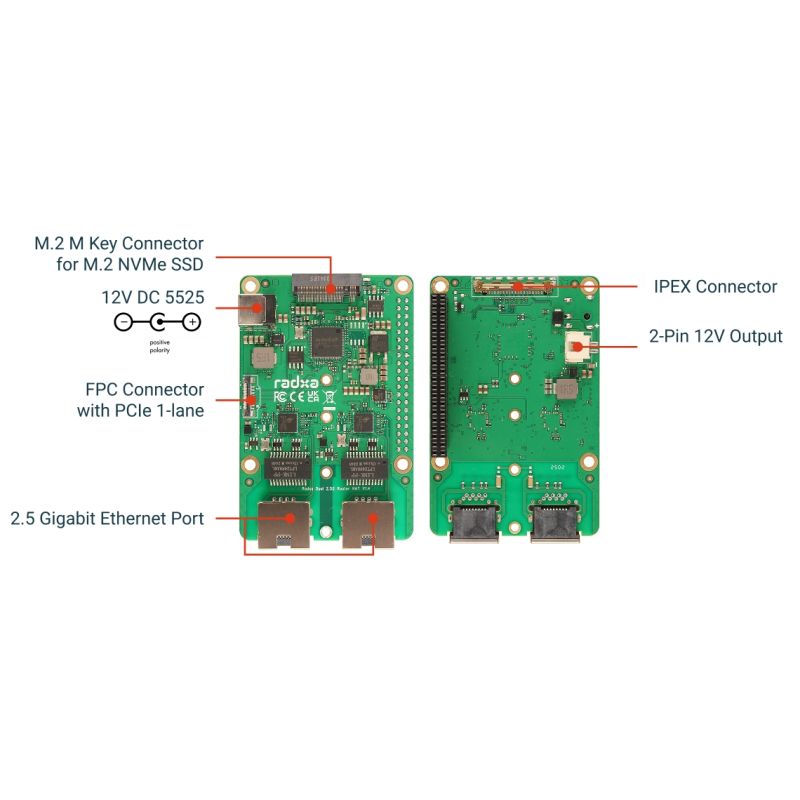 RADXA Dual 2.5GBit Router Hat, M.2, Raspberry 5, Radxa – Ansicht 7