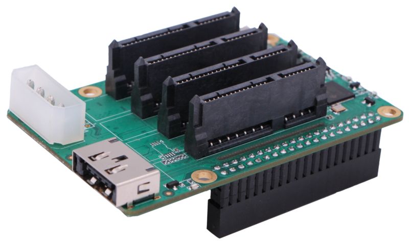 Rock Pi 4 SATA HAT Penta NAS Platine für Netzwerkspeicher – Ansicht 2
