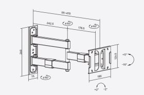 Edbak WMA75 VISARIO - Basic Swing Arm for 43" - 75"screens, max load 30kg – Ansicht 3