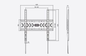 Edbak WMF75 VISARIO - Basic Flat Wall Mount for 43" - 75"screens, max load 45kg – Ansicht 3
