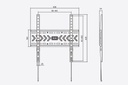 Edbak WMF75 VISARIO - Basic Flat Wall Mount for 43" - 75"screens, max load 45kg – Ansicht 3