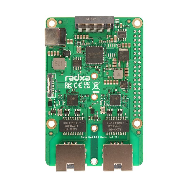 [244107] RADXA Dual 2.5GBit Router Hat, M.2, Raspberry 5, Radxa
